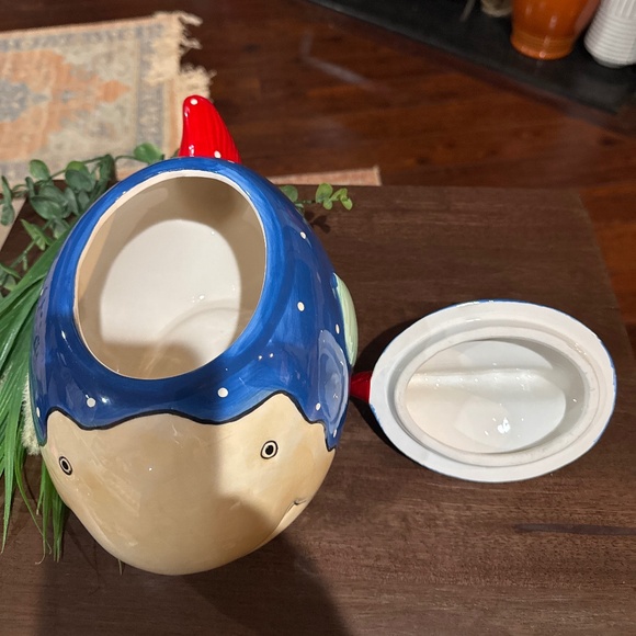 Large 12" Fish Design Cookie Jar by Coco Dowley w/ Lid Ceramic Blue Colorful - Picture 6 of 8